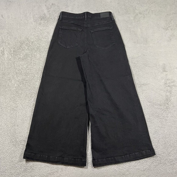 Paige Jeans Womens 27 Wide Leg Baggy Cropped Black Demin 24" Inseam - Picture 10 of 13